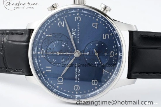 MIROTIME 0408 Portuguese Chrono IW3716 RSF 1:1 Best Edition Blue Dial on Black Leather Strap A RelaxedFit 7045